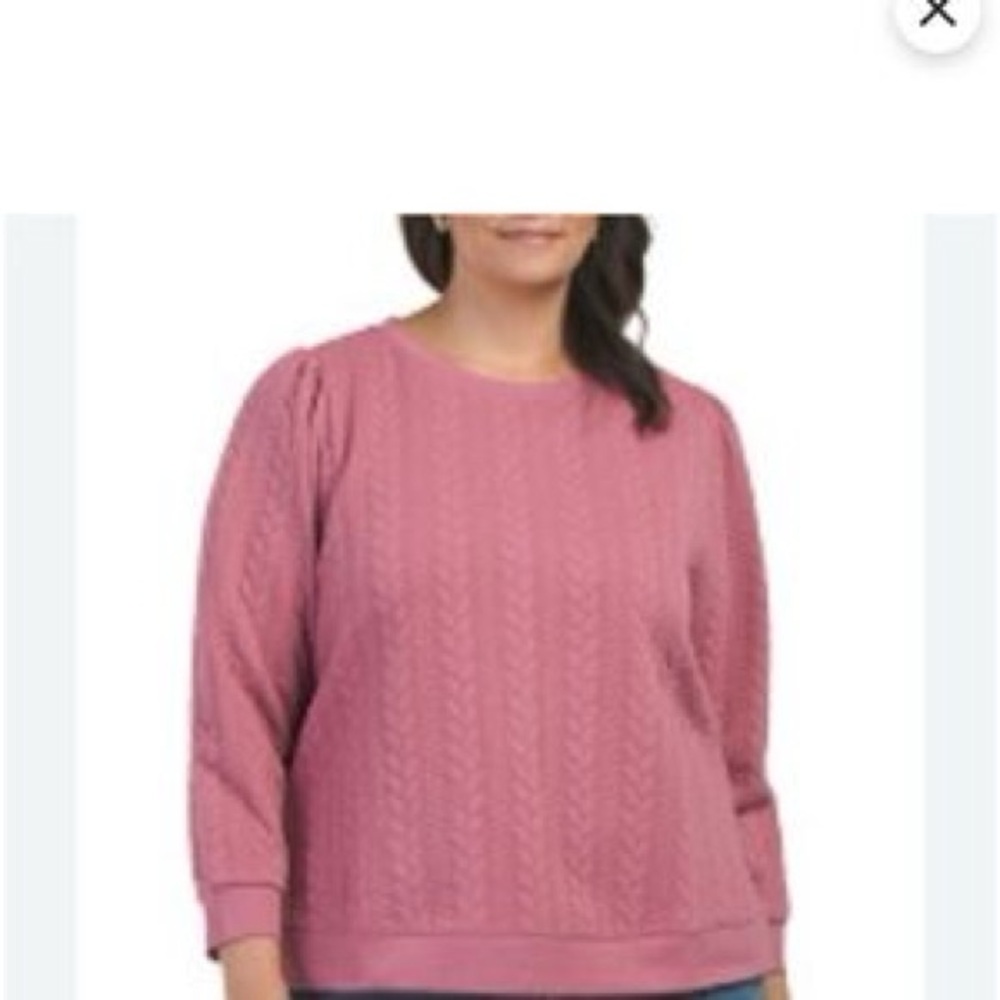 Adrianna Papell Rose Cable Knit Sweater